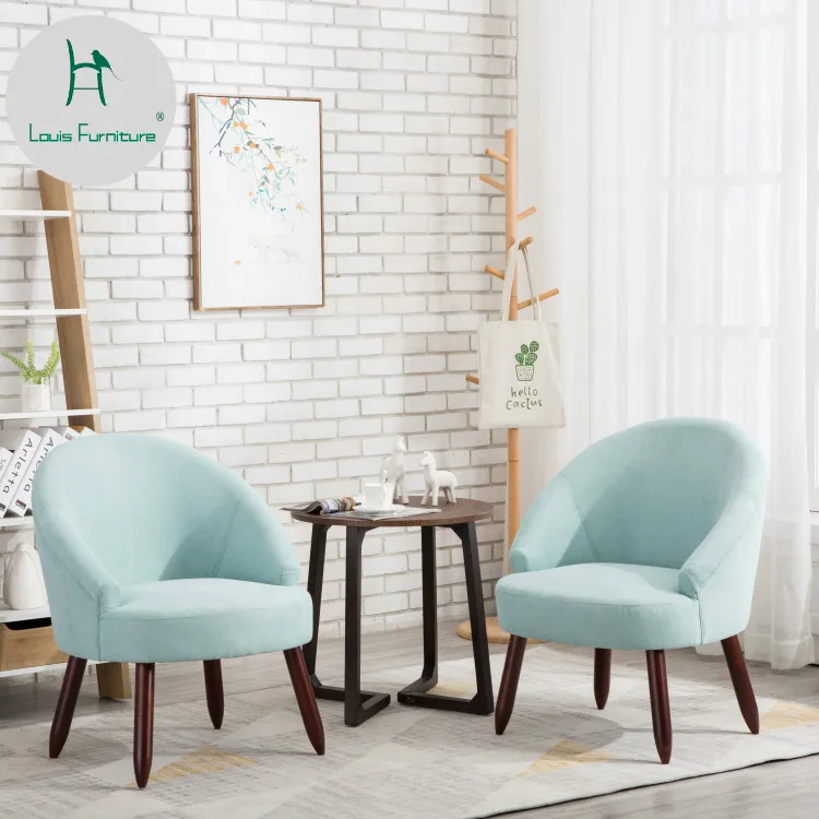 

Louis Fashion Small Apartment Single Cloth Sofa Living Room Balcony Lazy Person Visitor Mini