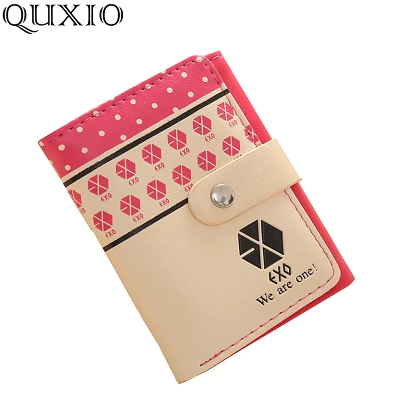 

Women Wallet Short Hasp Lady Purse Cards Photo Holder EXO Letters Brand Clutch Fashion Woman Wallets Money Bags Burse LCS014