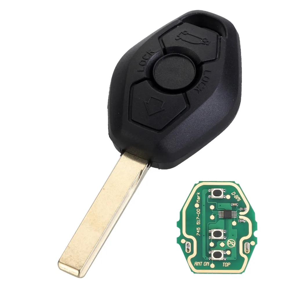PCF7935AA Chip 433MHZ Remote Car Key 3 Button Fob Transmitter Key Shell