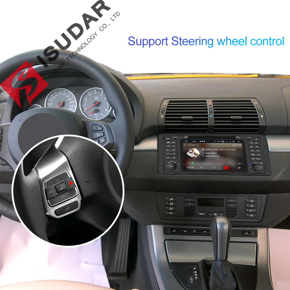 Flash Deal Isudar 1 Din Android 9 Auto Radio For BMW/E39/X5/E53 Octa Core RAM 4GB ROM 64GB GPS Car Multimedia Stereo System DSP DVD USB DVR 4