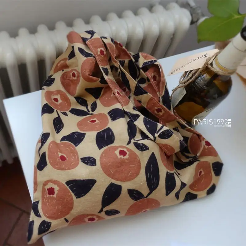 Оригинальная ручная Наплечная Сумка с мультяшным рисунком груши Освежающая простая сумка для покупок женская повседневная одежда сумка - Цвет: Orange pear