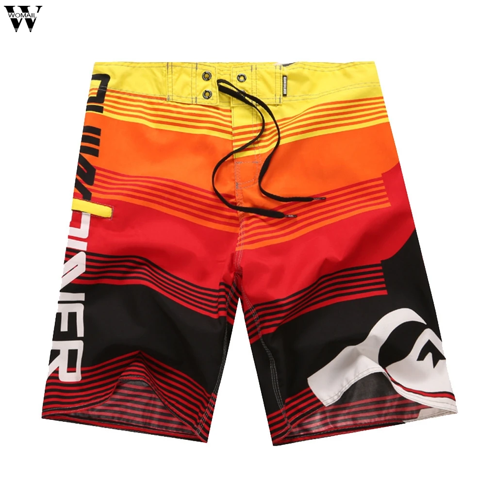 Летние мужские Шорты повседневные пляжные шорты с высокой талией однотонные прямые шорты на кулиске Mar28 - Цвет: RD