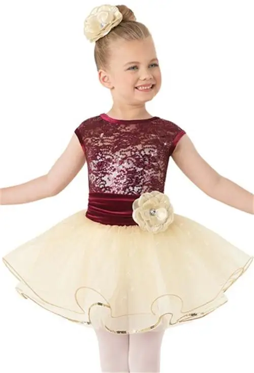 Детские Балетные танцевальные костюмы кружева платье принцессы с блестками юбка Pettiskirt милые Show Костюмы