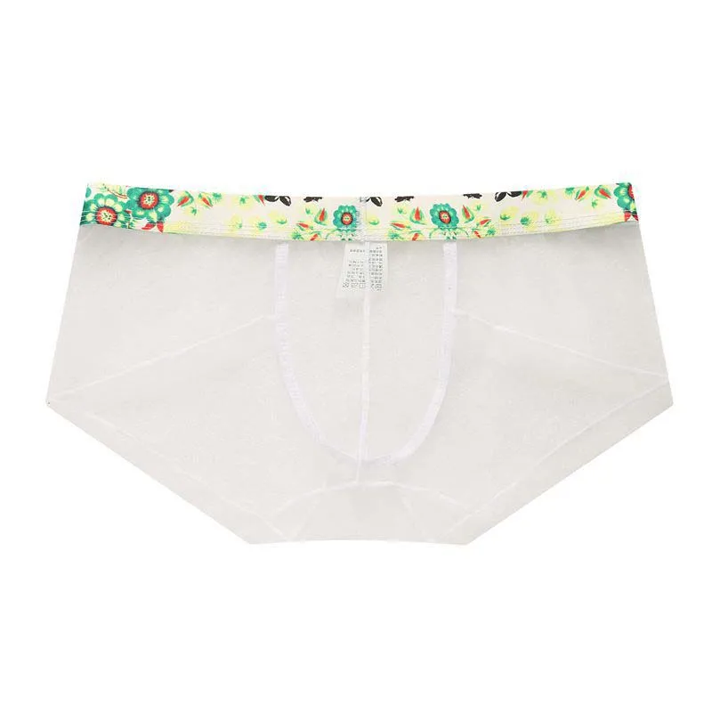 Men Underwear Boxers Sexy Mesh Transparent Men Boxer Underwear Gay Low waist Underwear Shorts Boxer Slip Homme Panties