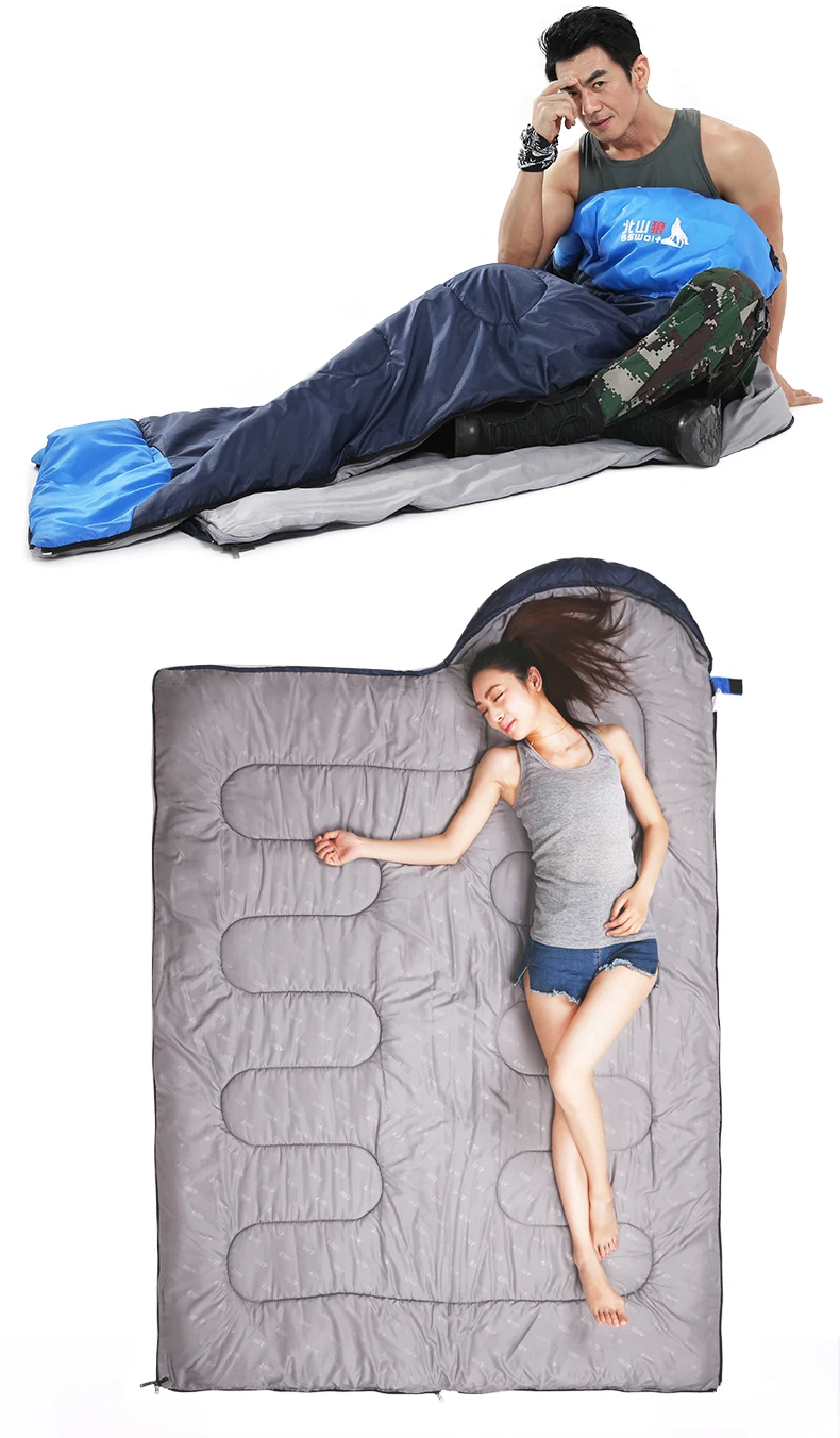 Спальный мешок для взрослых, для путешествий на открытом воздухе, зимний утепленный, для взрослых, портативный, для кемпинга, с защитой от