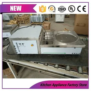 

Table type fried ice cream machine with 1 round pan and 4 toppings