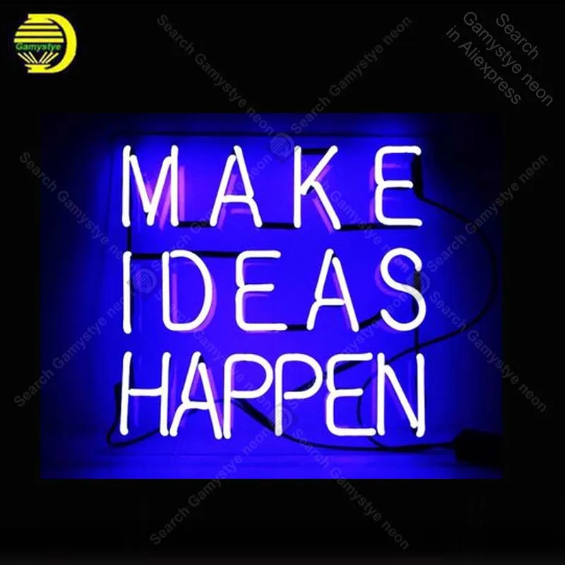 Best Neon Sign for Make Ideas Happen Neon Bulb sign handcraft Home neon signboard Decorate Hotel neon wall lights anuncio luminos