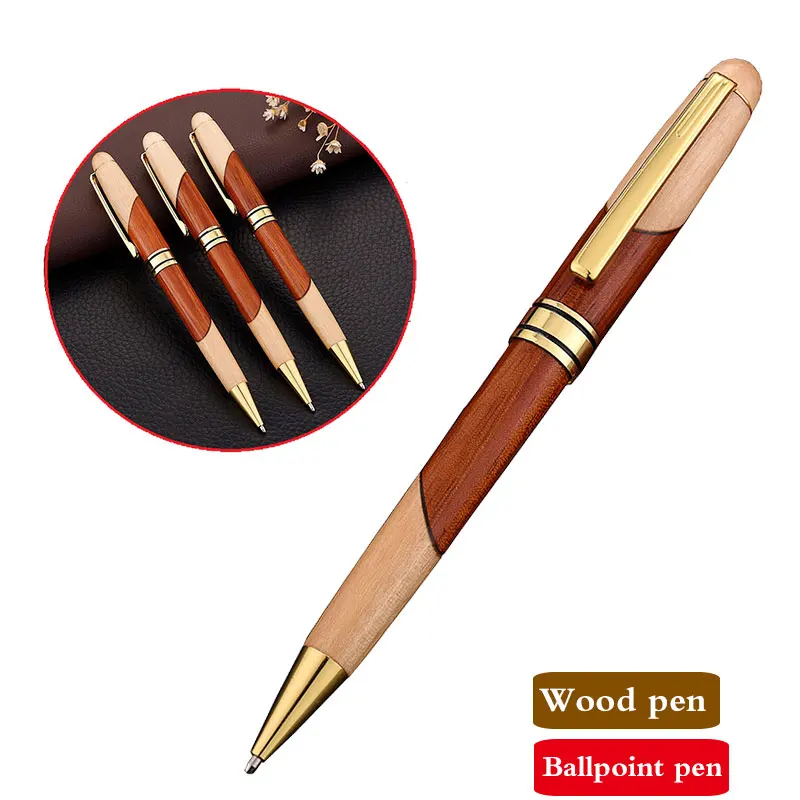 

Retro Wooden Pen Business Office Meeting Wooden Ball Pen Writing Smooth And Exquisite Ttemperament Wood Gift Pen