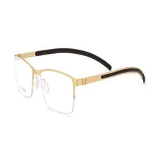 MONGOTEN Ультралайт унисекс половина оправы из титана прогрессивные мульти-фокусные линзы очки Золото Серебро для дальнозоркости дальние очки для чтения