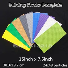 12 P 15x7 дюймов небольшие блоки База пластина 24*48 точка большой База пластина 38x19 см цифры Строительный кирпич части игрушка мальчик DIY совета