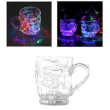 Стекло es пивная чашка Дракон светодиодный Индуктивный цвет радуги мигающий свет кружки Стеклянная чашка хорошего качества