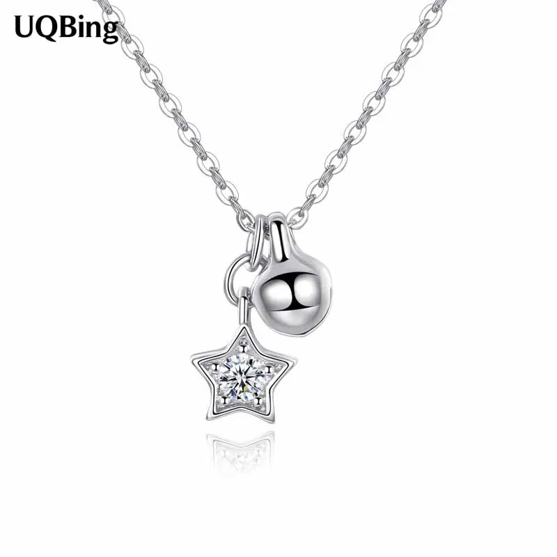 

New Arrival Drop Shipping 925 Sterling Silver Necklaces Crystal Rhinestone Star Pendants&Necklaces Jewelry Collar Colar