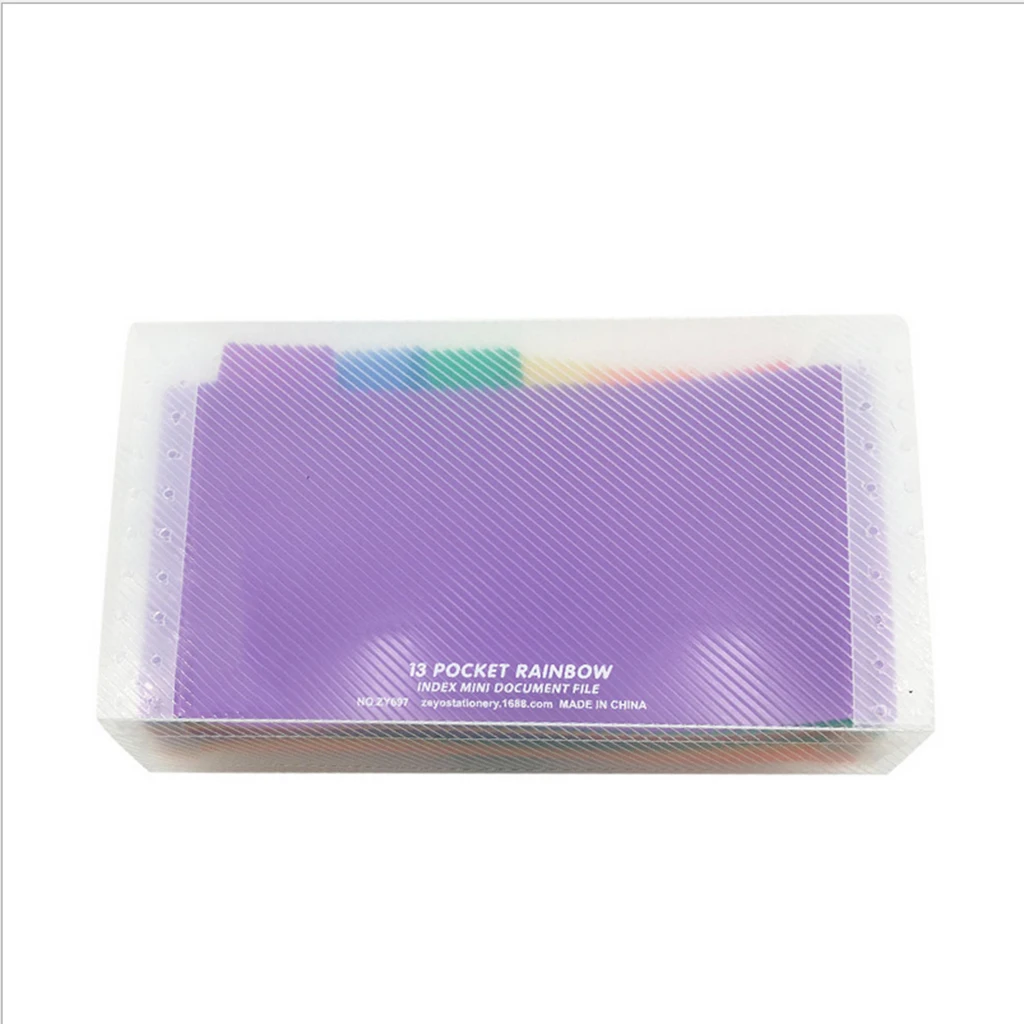 Small Mini A6 13 Pockets Expanding File Folder Receipts Stickers Cards Travel Organizer Bag