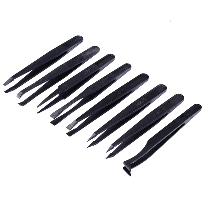 8 piezasunids/lote juego de Pinzas electrónicas de plástico antiestático para iPhone Tablet PCB juego de herramientas manuales de reparación Pinzas