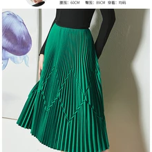 HOT SELLING Miyake Fashion pleats pure color Unique diamond pleated skirt IN STOCK