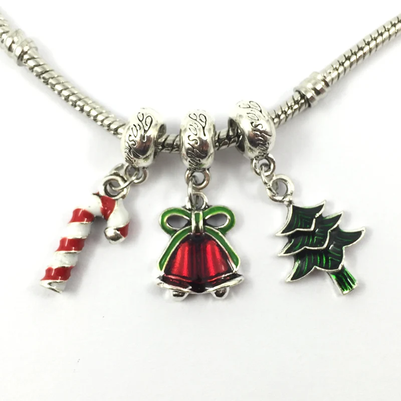 

Xmas DIY Jewelry Christmas Tree Bell Beads European Beads Charm Fits pandora Bracelets Necklaces B00131