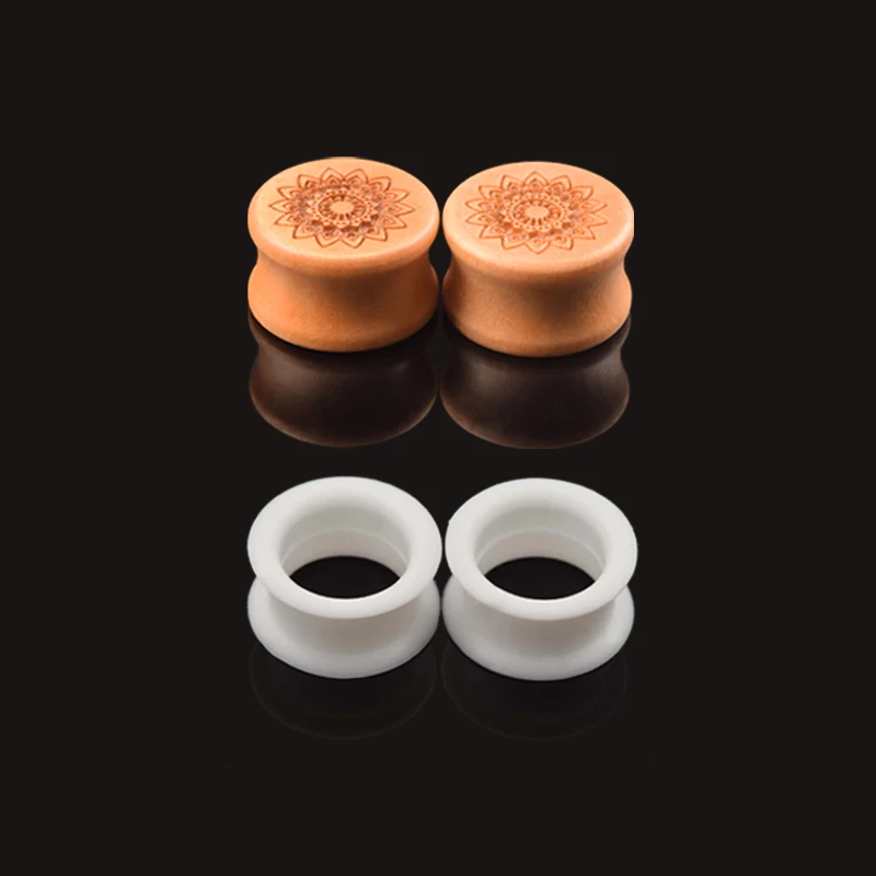 Skin Silicone Saddle Ear Plug Stretcher Piercing Retainer Hider Flesh