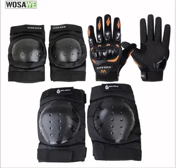 

WOSAWE Motorcycle Protective Sets Knee pads Gloves Elbow Tactical Guard Moto Racing Touch Screen Leather Protector Skateboard