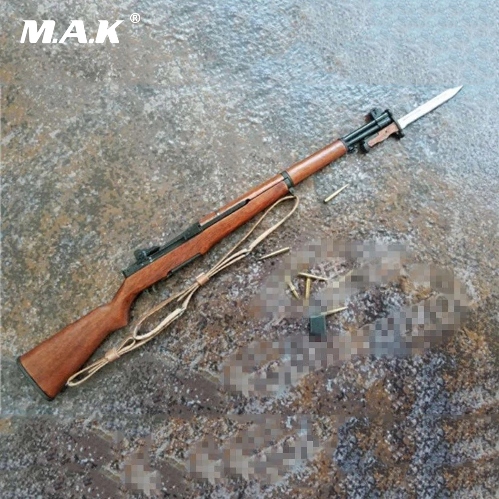 

1/6 Scale M1 Garand Rifle with Knife Metal wood Model 12'' Figure Accessory Model Toys