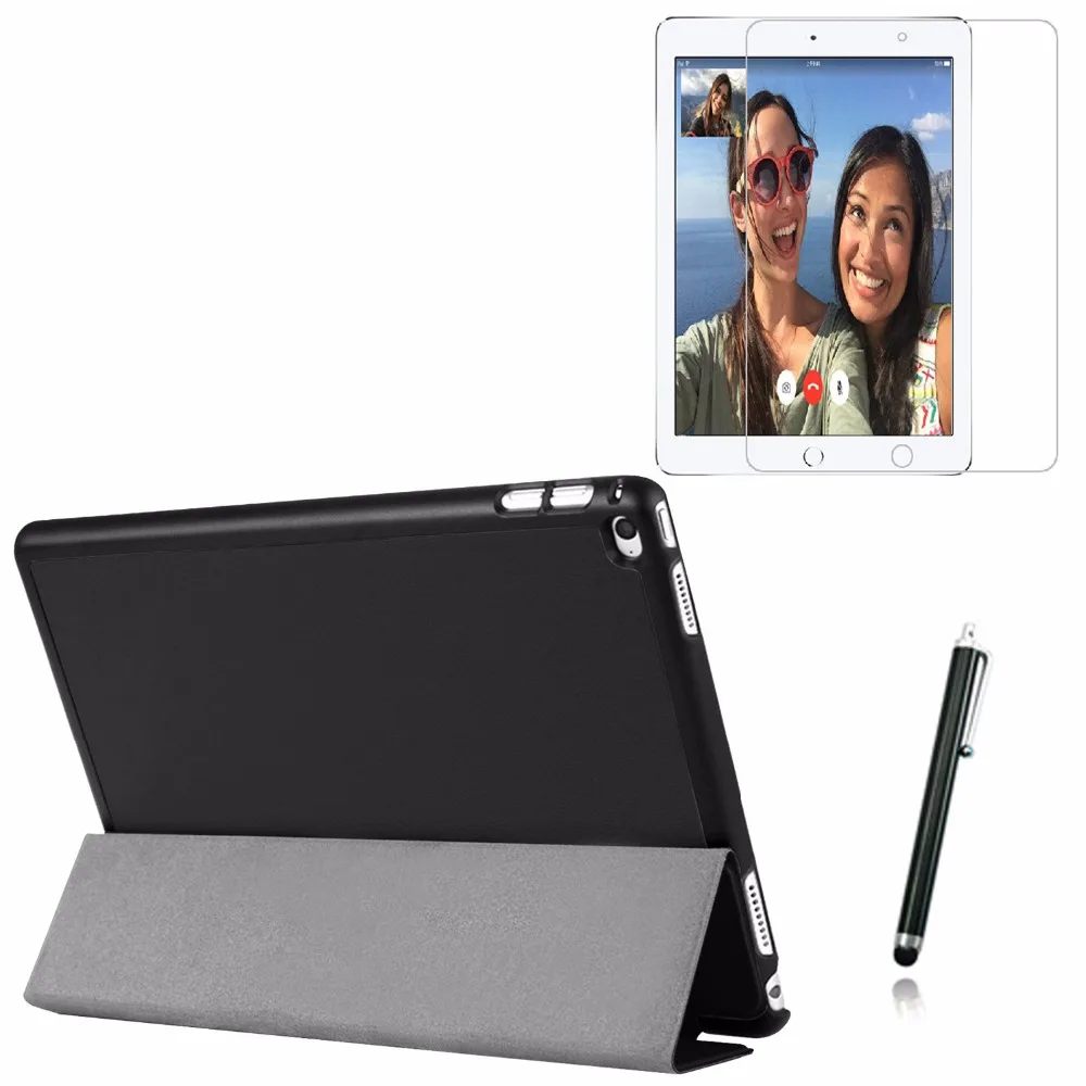 

3in1 Ultra Thin Slim Magnetic Folio Stand Leather Case Smart Sleeve Cover +Film +Stylus For Apple iPad Pro 12.9 2015 A1584 A1652