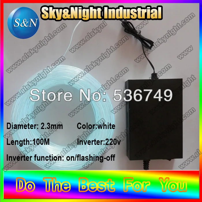 Best Offers Flexible Neon EL wire 2.3mm-100M-White color +220V inverter With Free shipping
