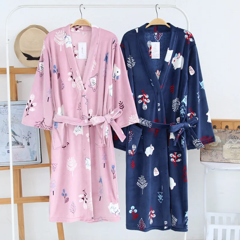 women men flannel bathrobes (1)