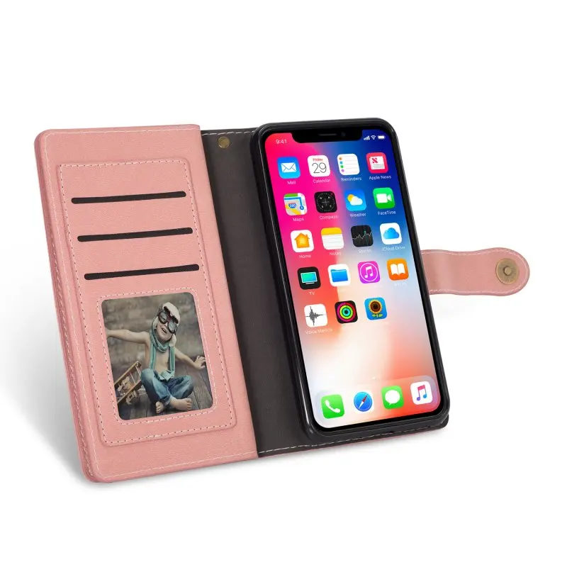 Wallet Case for iPhone XS Case Leather Vintage Flip Cover for iPhone 6 6s 7 8 Plus X XR XS Max Cases Card Holder Multi Function (24)