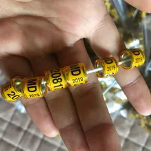 8 мм Внутреннее кольцо на заказ МД желтый голубь кольцо для птиц 100 шт/партия