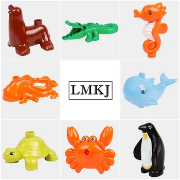 

Diy Building Block Accessories Compatible With Duploed Penguin Crab Hippocampus Marine Ocean Animal Spare Parts Assembling Toys