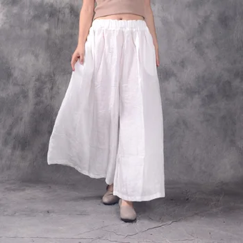 

Plus Size Loose Pants Women Spring Summer Trousers High Waist Cotton Linen Wide Leg Pants