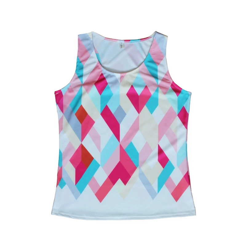 Sale Diamond Shape Digital Vest T Shirt For Women Multicolored Sleeveless Design Breathability Waistcoat|t-shirt printing material|t-shirt suitt-shirt press - AliExpress