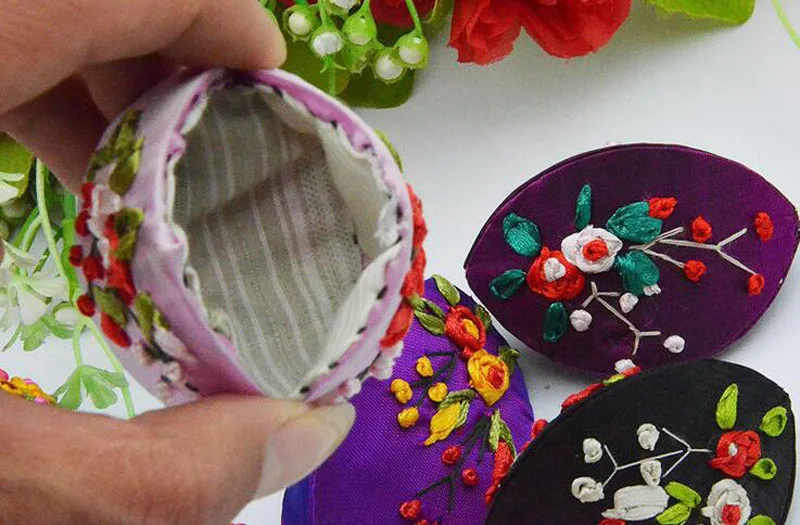 Ручной работы Lint Borduren Craft Mini Shell Geschenkdozen для женщин кольцо Munt Opslag Case Zijde Kartonnen Doek Verpakking