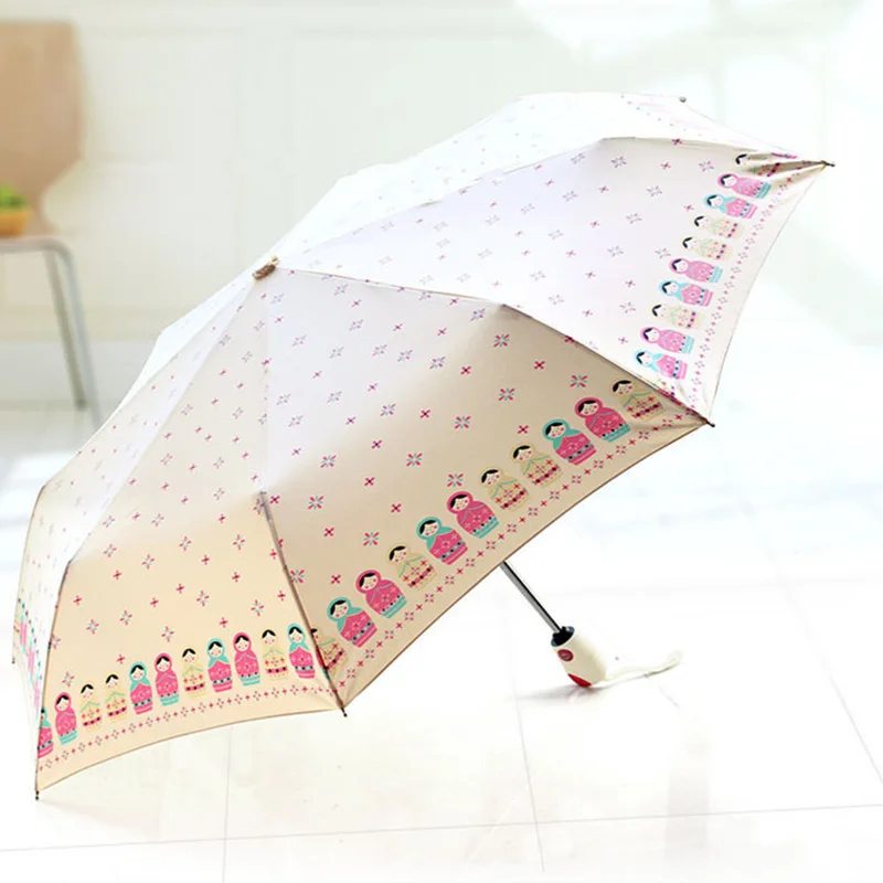 

Full-Automatic Folding Sunshade Umbrella Romantic Cute Umbrella Rain Children Creative Parasol Matryoshka Doll Umbrellas