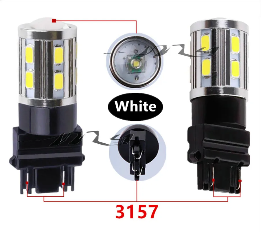 Светодиодные Автомобильные лампы 7443 7440 3157 3156 1156 1157 BA15S BAU15S BAY15D ксенон белый W21/5 Вт высокой мощности Cree чипы лампа светильник источник 12V