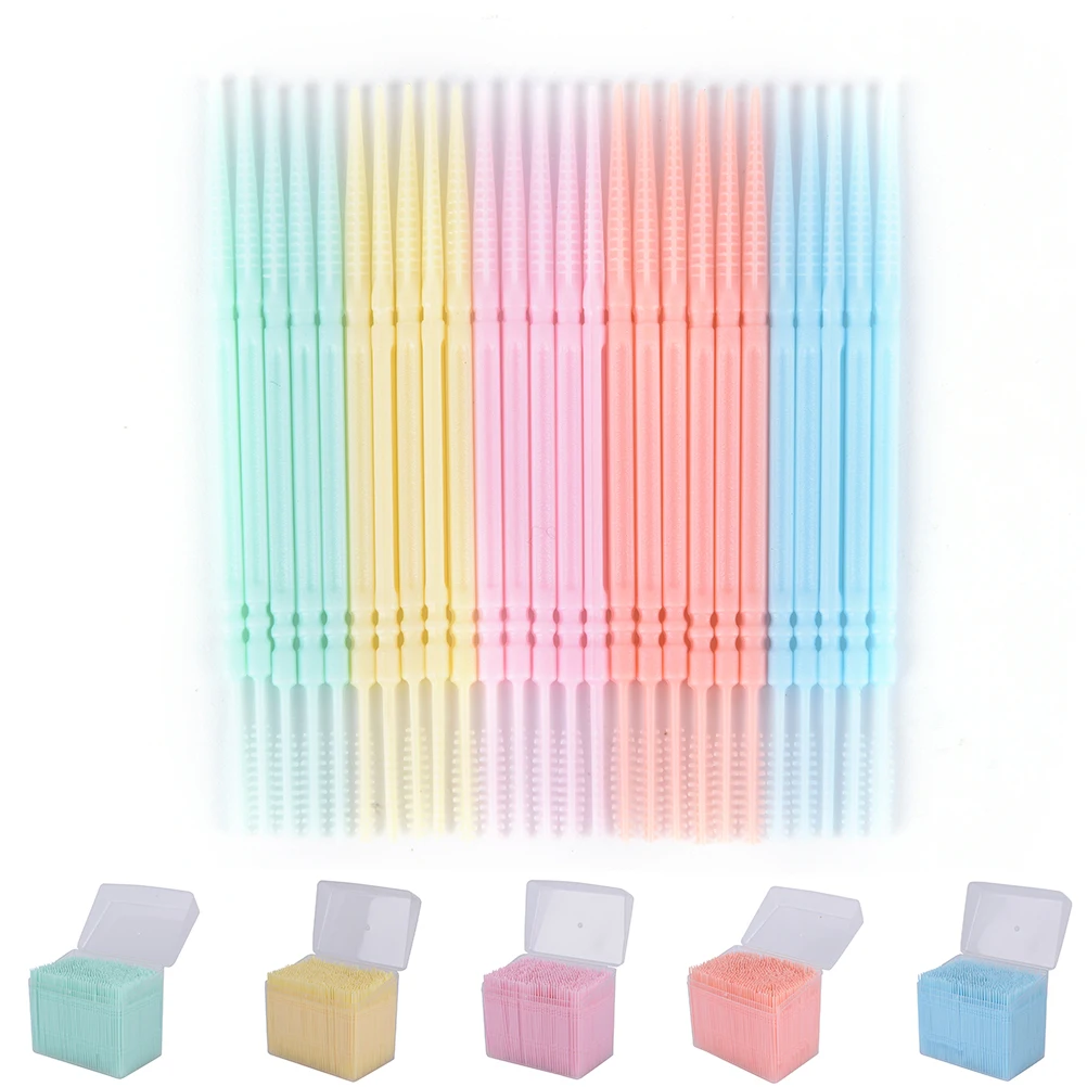 Wholesale Plastic 2 Way 6.3cm Interdental Brush Tooth Pick Dental Picks