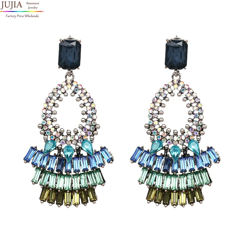 

Oorbellen 4 colors women statement crystal earring fashion crystal stud Earrings for women jewelry