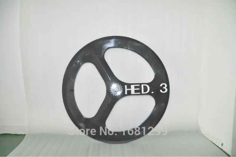 

1Pcs New 700C 3 spokes and clincher rim integrated Road Track Fixed Gear bicycle 3K UD 12K full carbon bike wheelsets Free ship