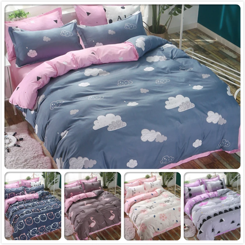 

Girl Kids Student Cotton Bed Linen 3/4 pcs Bedding Set Single Twin Queen King Size Duvet Cover Comforter Case 150x200 Bedclothes