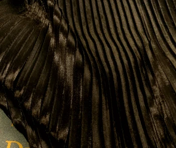 

2 meters 150cm 59.05" width dark coffee crumple accordion pleated pleuche velour fabric for long skirt dress shirt MM57