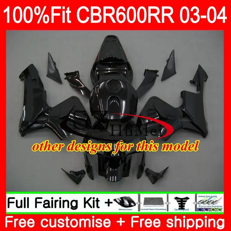 Литые изделия для Honda CBR 600RR 600F5 CBR600 RR 03 04 50SH17 CBR600RR F5 03 04 CBR600F5 CBR 600 RR 2003 2004 матовые черные обтекатели