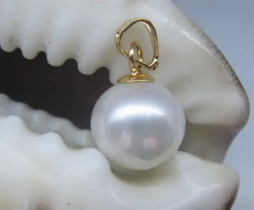 

Free Shipping >> HUGE AAA 10-11MM NATURAL SOUTH SEA WHITE PERFECT ROUND PEARL PENDANT 14K