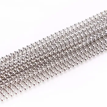 

10 Meters/lot Rhodium 1.2mm 1.5mm 2mm 2.4mm 3.2mm Bead Ball Chains for Necklace Bracelet DIY Jewelry Making Findings Wholesale