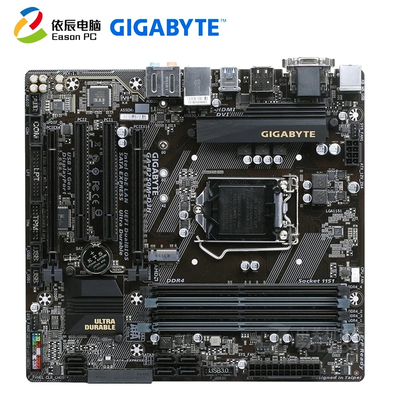 

GIGABYTE GA-B250M-D3H desktop motherboard LGA1151 i3 i5 i7 DDR4 64G Micro-ATX