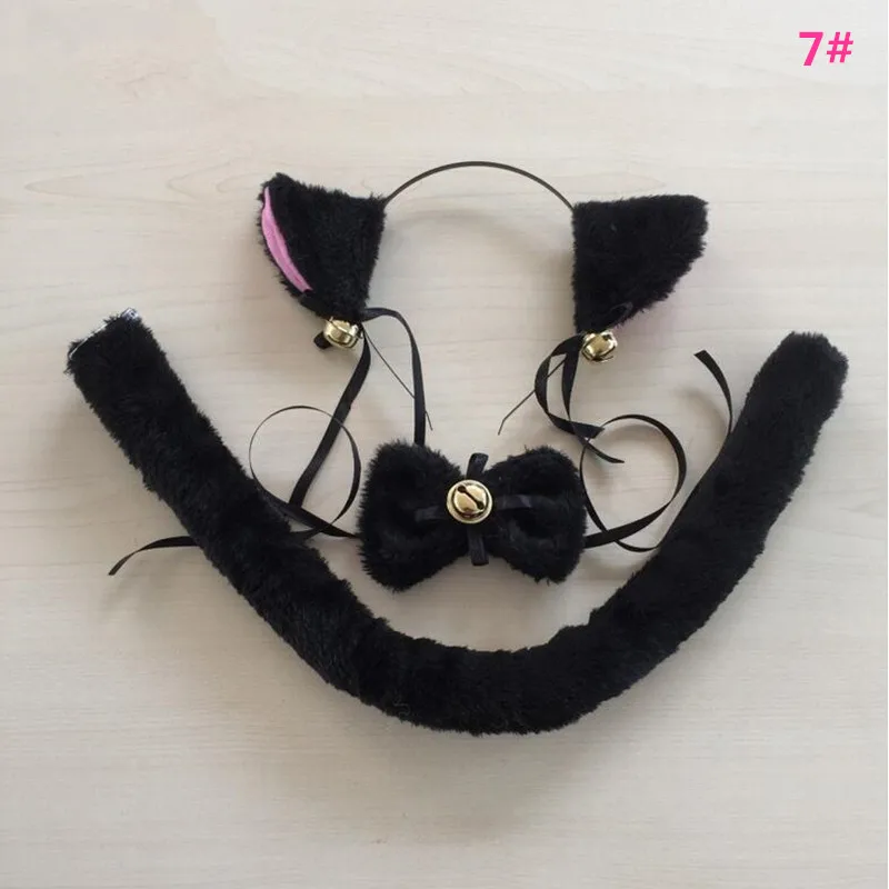 Cosplay&ware Cartoon Cat Fox Ear Bell Headband Bow Neckwear Maid Anime Cosplay Fancy Dress Set Women Girls Party Props Costume -Zentai shop online