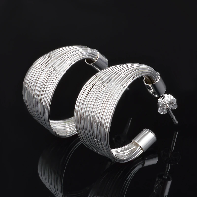 Персонализированные серьги-гвоздики для женщин многолинейные серьги из стерлингового серебра 925 пробы ювелирные изделия сережки Brincos Brinco Oorbellen подарок