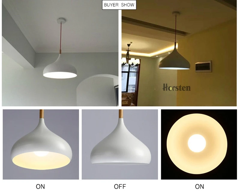 Horsten Nordic Simple Modern Pendant Lights Wood Aluminum Lampshade Industrial Lighting Loft Dining Room Pendant Lamp E27 (14)