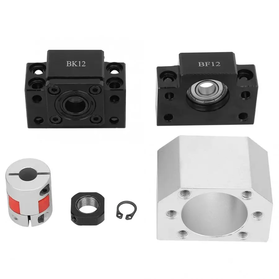

shaft coupling 1pcs Ballscrew & 2pcs BF12 / BK12 Screw Nut & 1pcs Plum Coupling Shaft Kit coupler motor shaft flexible coupling