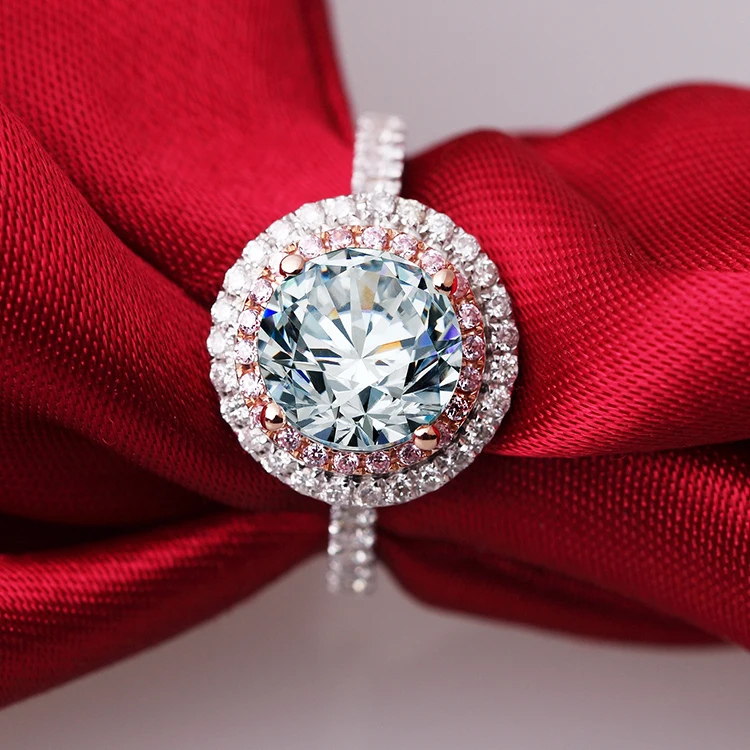 

2 carat synthetic diamant fashion ring 925 sterling silverhigh simulation ring name customize ring (DFE)