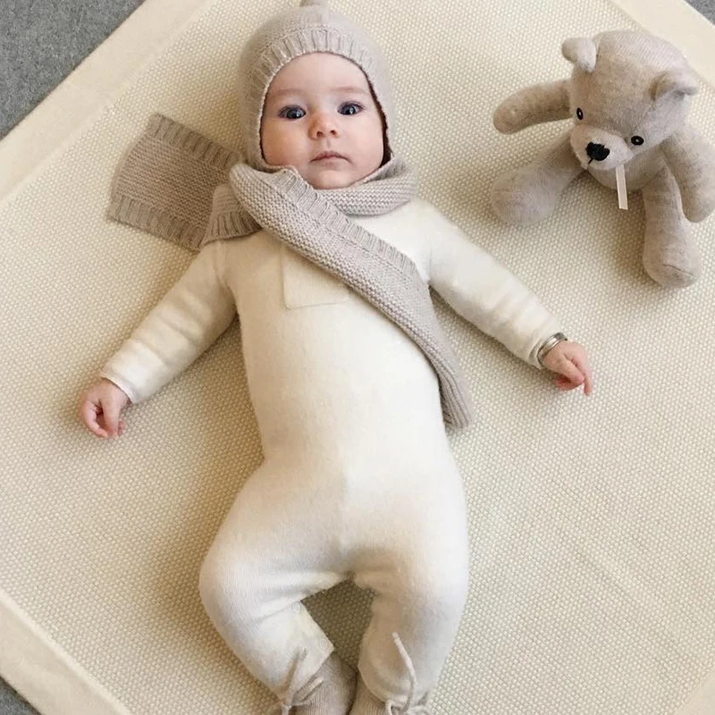 Bebé niña ropa de invierno recién nacido monos Bebe Chaquetas de punto Vintage Floral niño traje de mono de bebé niños pequeños algodón 2019