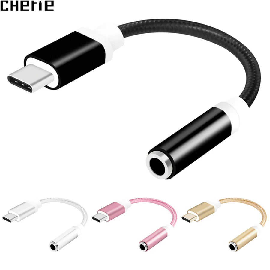 Cherie USB Type C Adapter Audio Cable Type-C To 3.5mm Jack Headphone Aux Converter For Samsung S10 Plus Xiaomi Huawei Connectors | Мобильные